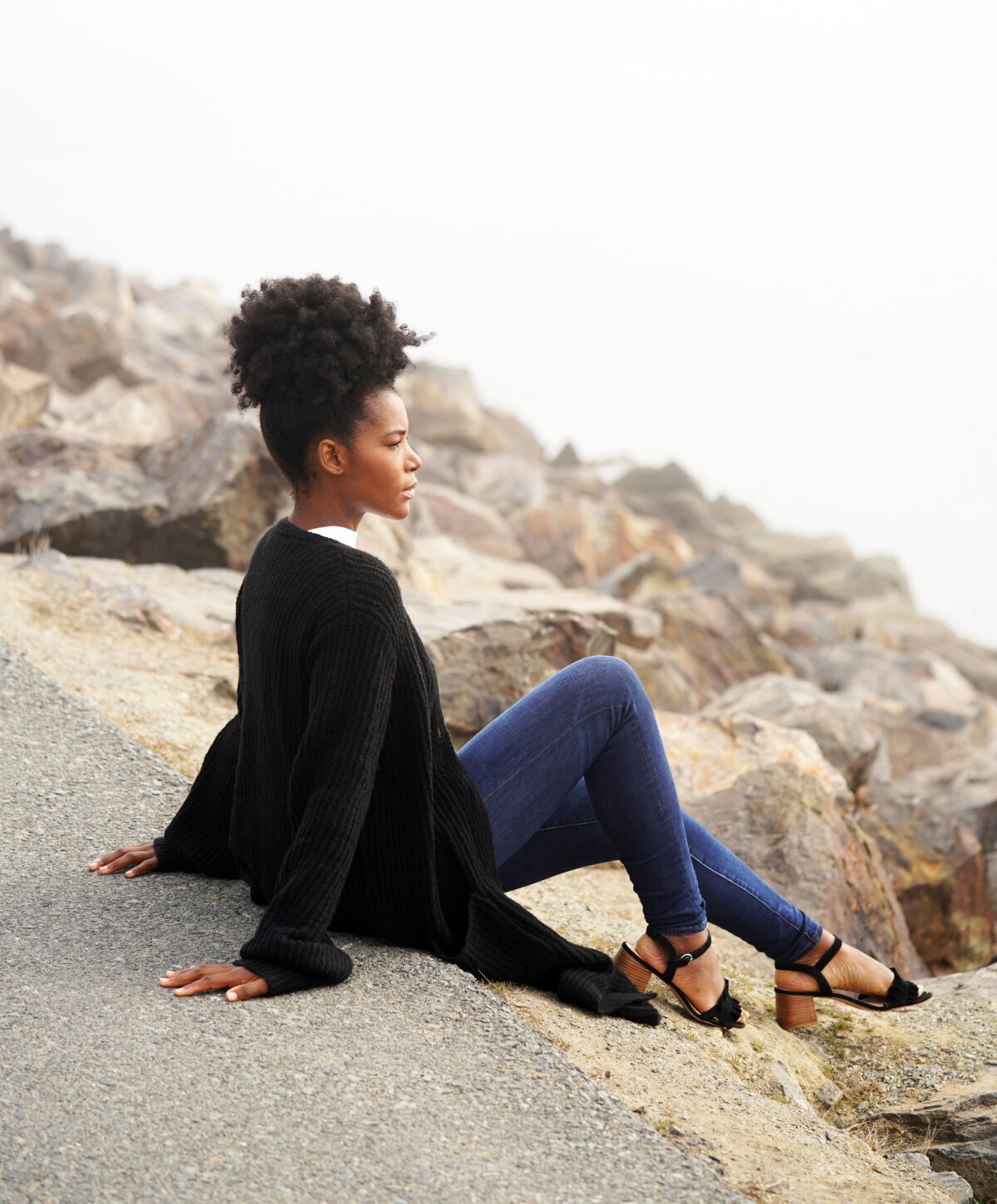 San Diego drug allergies model with black sweater
